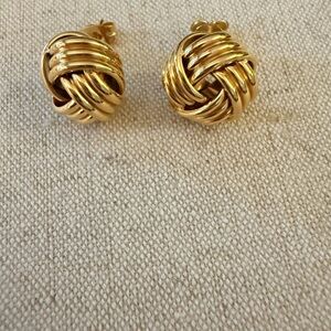 Elegant Gold Plated Knot Earrings- 90s style